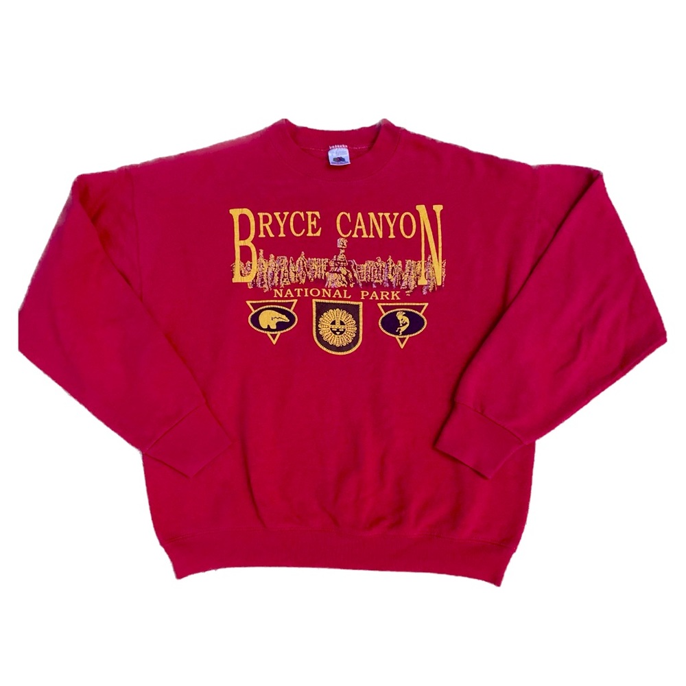 Vintage 90s BRYCE CANYON red graphic CREWNECK Size L